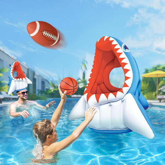 iPlay iLearn shark hoop for pool fun and family competition