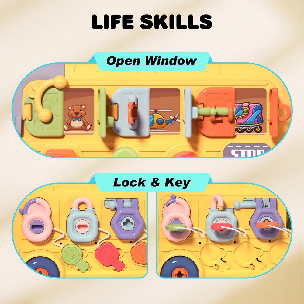 iPlay iLearn Busy Bus steering wheel for pretend driving coordination
