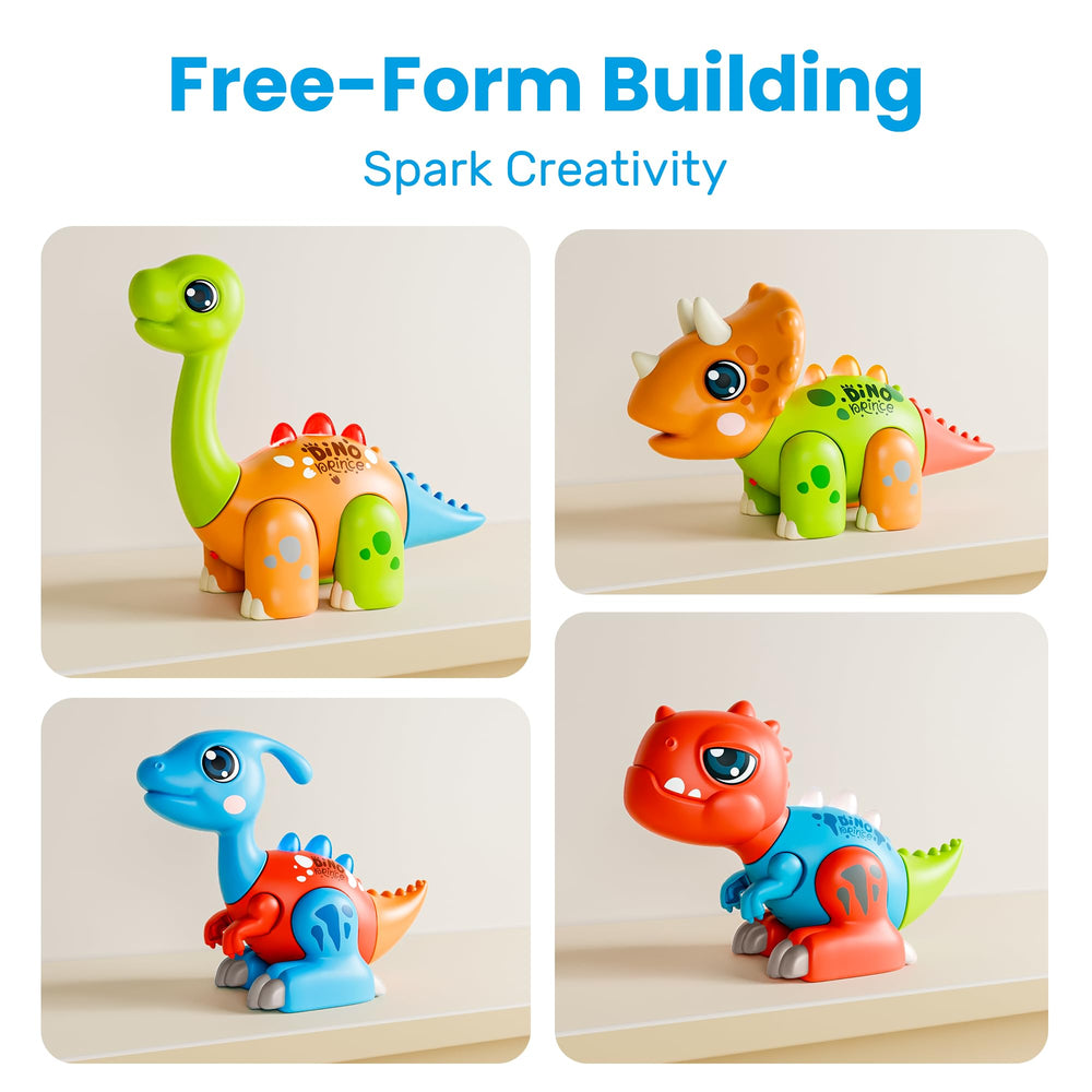 iPlay iLearn toddler dino parasaurolophus assembly encourages creative play.