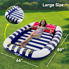 iPlay Pool Wave Lounger blue features water spray for playful days.
