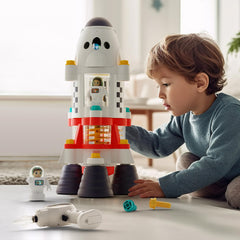 iplay rocket assembly playset visual focusing on buildable components for hands-on learning.