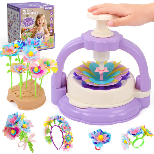 IQBOX flower-maker-base supports quick, mess-free bouquet building for kids.