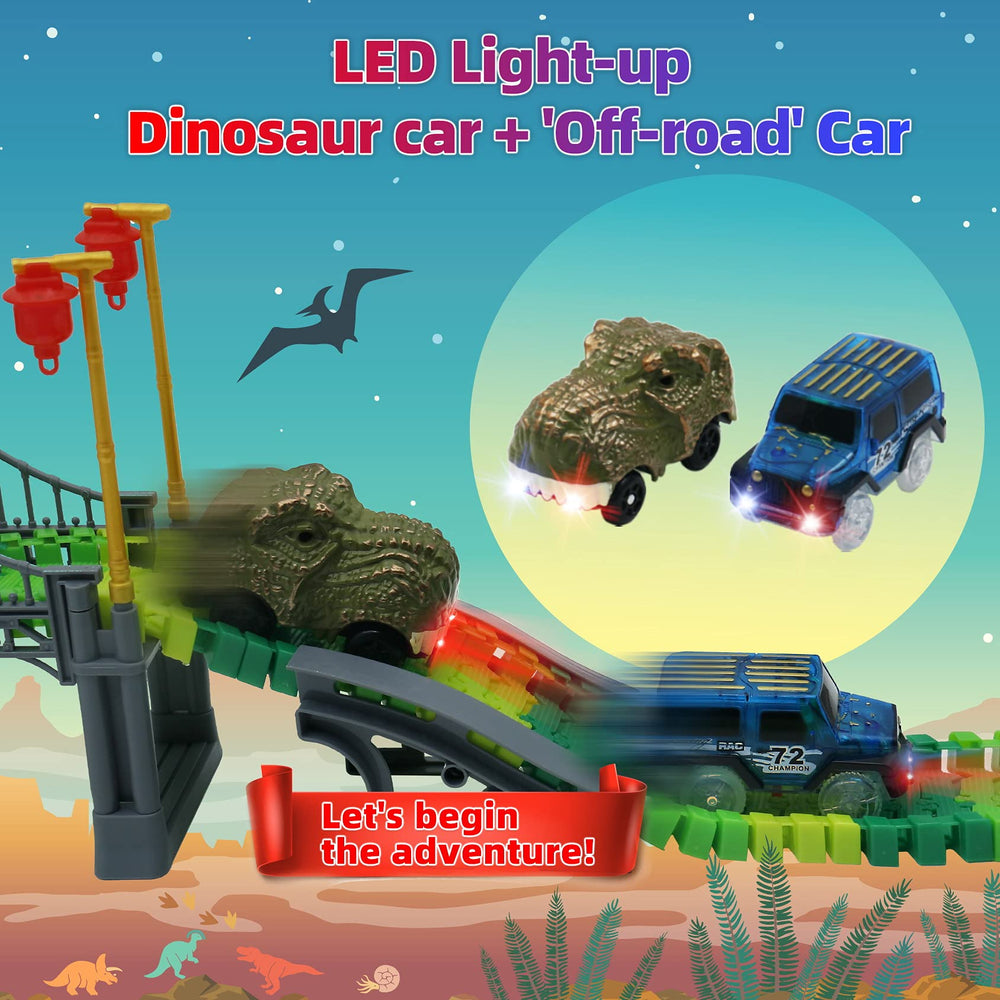 IQKidz Dinosaur World Race Track junctions enable varied track layouts
