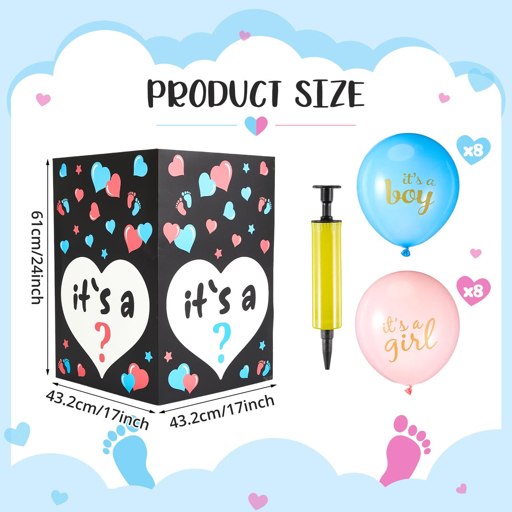 Ireer gender reveal box with lid open showcases the dramatic surprise moment.
