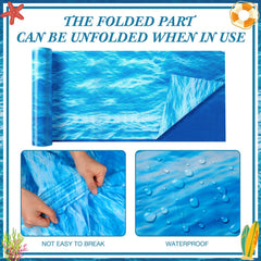 Irenare ocean tablecloth wide cover provides ample coverage for long outdoor tables.