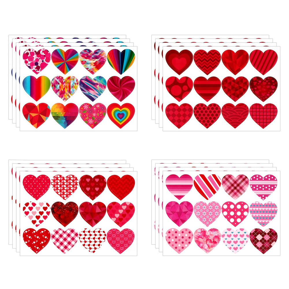 iRFKCIOW Valentine stickers glitter hearts—perfect for gift cards and crafts