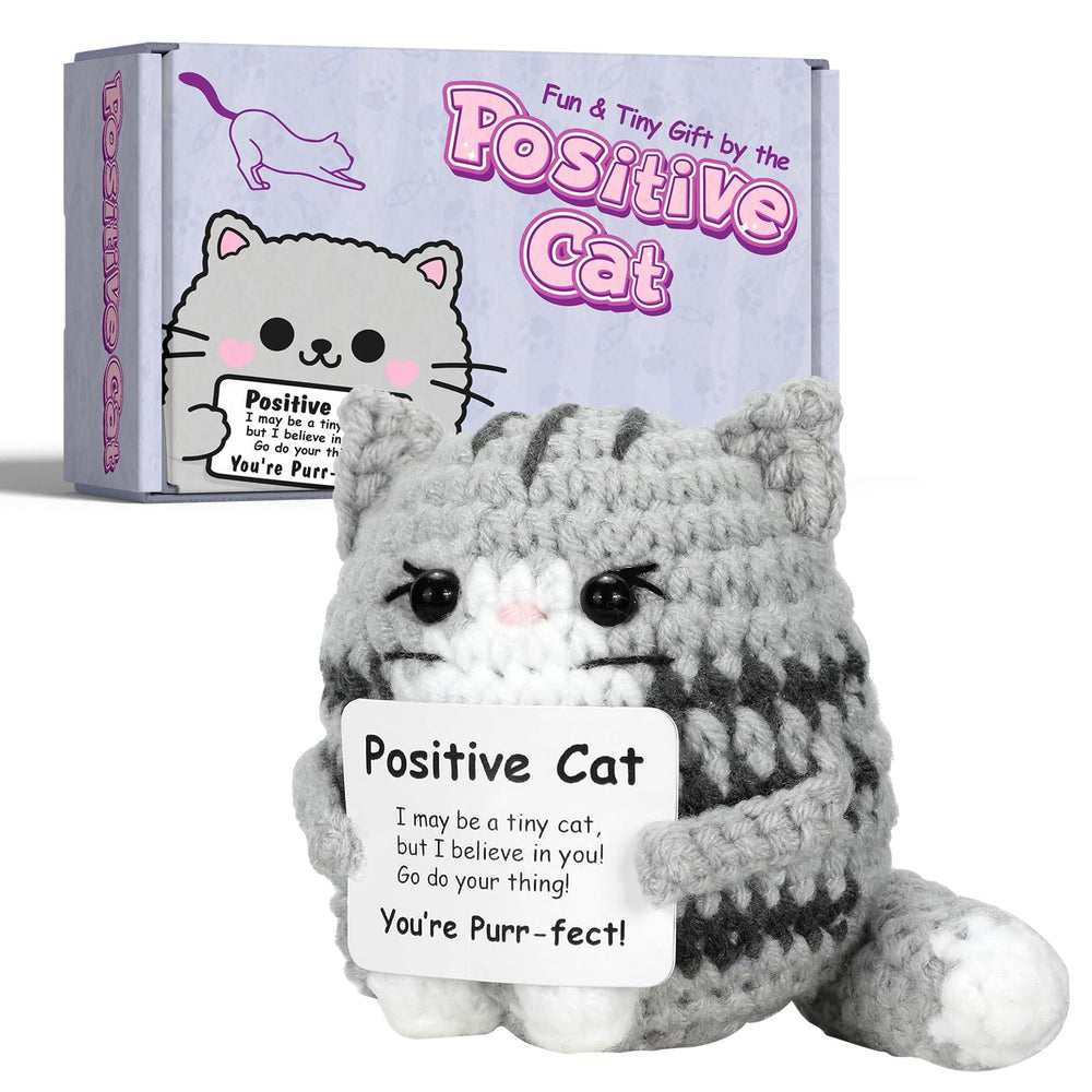 IrichBa crochet cat design adds whimsy to a shelf or desk