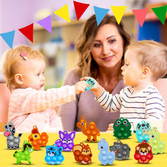 Irnushka animal pop keychain showing frogs to entertain and relieve stress.