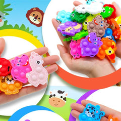 Irnushka animal pop keychain featuring zebras for bright, portable fidget fun.
