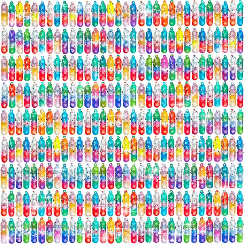 Irnushka rectangle pop keychain bulk 360 pcs in vibrant colors for classroom fun