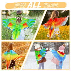 IROLEHOME bird wings costume back view, adjustable shoulder straps for quick on/off