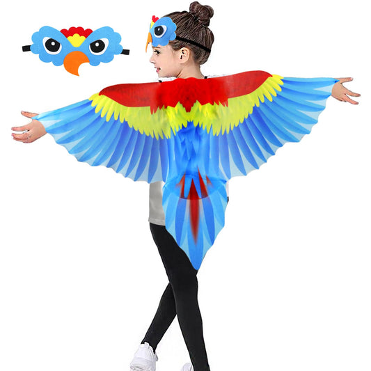 IROLEHOME bird wings costume front view, lightweight chiffon for all-day pretend play