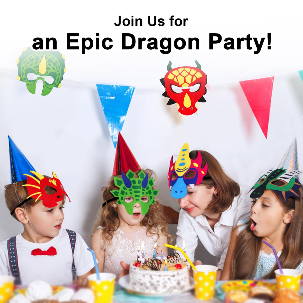 Wearable iROLEWIN dragon masks with adjustable fit for kids and adults.