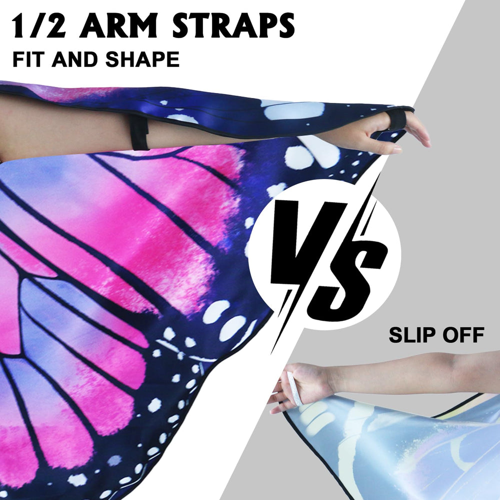 irolewin one-piece kids butterfly wings close-up of edge binding for durable safety.