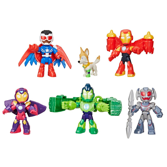 IRON MAN AND HIS AWESOME FRIENDS full six-figure set for imaginative play