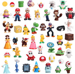 Isaneihas Mario figures 48-piece set, 2-inch PVC collectibles for shelf display and cake toppers