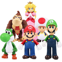 Isaneihas Mario figures 6-pack: ideal shelf decor and cake toppers.