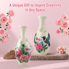 Iselyn 3D puzzle vase sturdy stand for secure display in home decor.