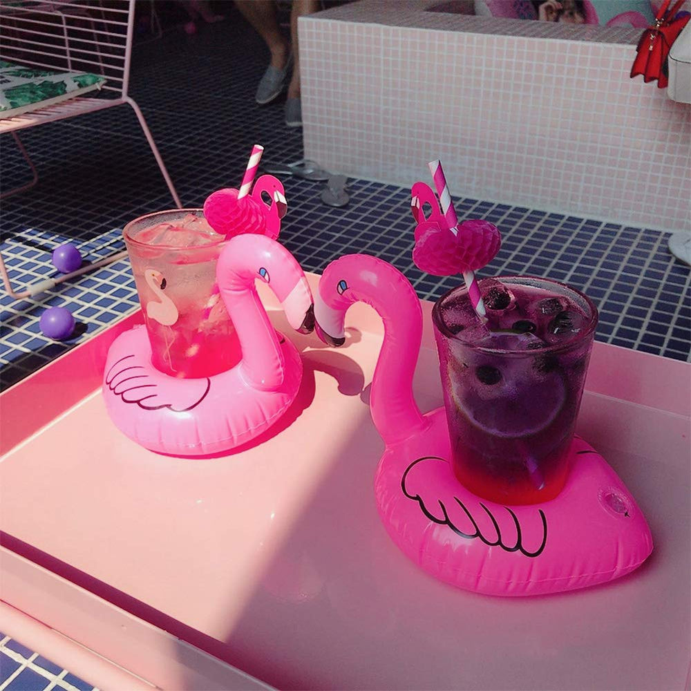 iShyan inflatable drink holder flamingo adds color and practicality for poolside sips.