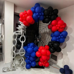 Isndare blue-red confetti balloon enhances party photos.