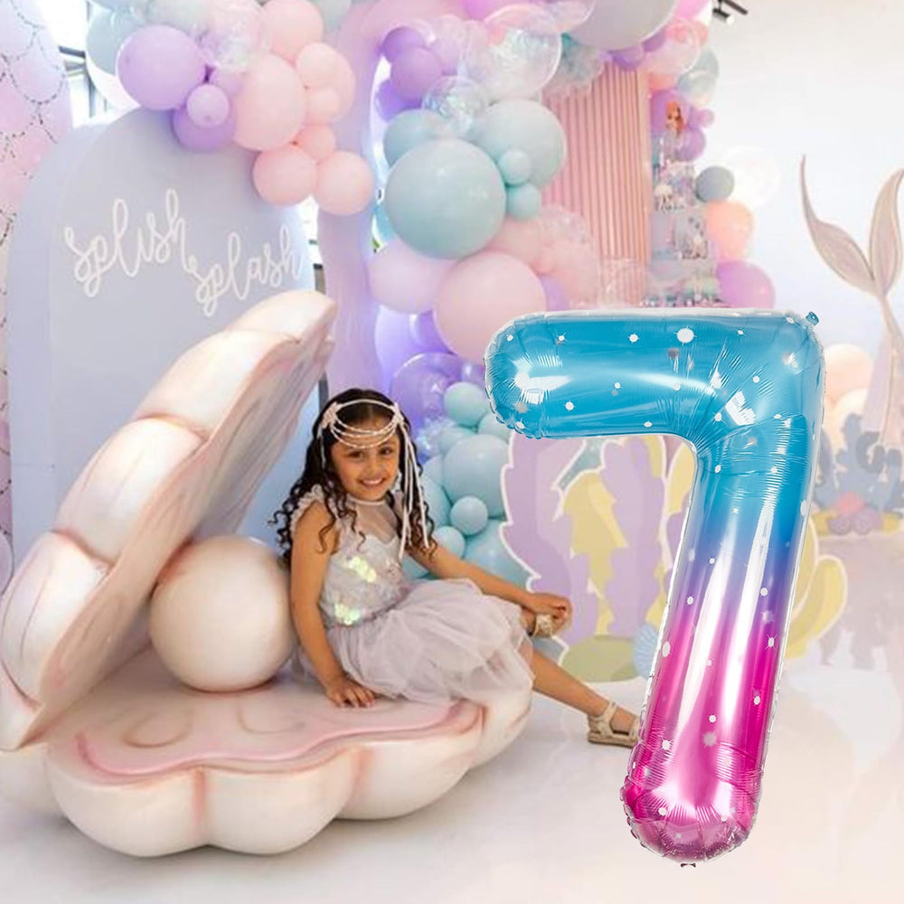 Isndare durable non toxic number 7 foil balloon safe around children.
