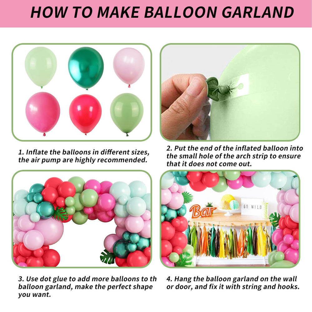 Isndare pastel red balloons provide bold accents for summer celebrations.