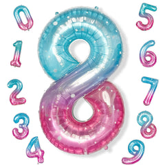 Isndare purple teal 8 balloon in 40 inch size for vibrant birthday decor