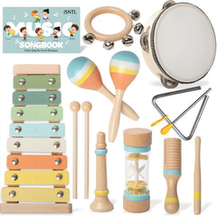 iSNTL wooden xylophone with mallets for toddlers