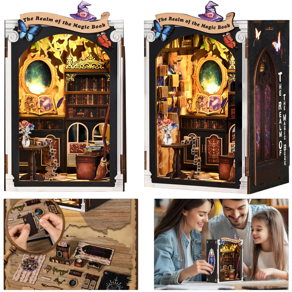 ISSEVE Book Nook Kit open-scene with warm lighting for cozy mood