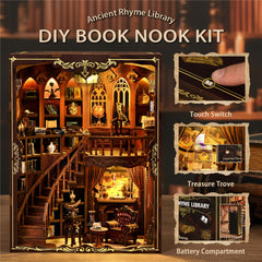 ISSEVE Book Nook Kit touch-switch lighting for easy mood control.
