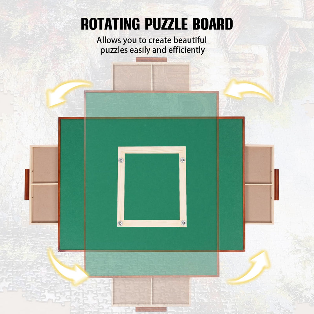 Lid protecting puzzle from dust, water, and pets during breaks.