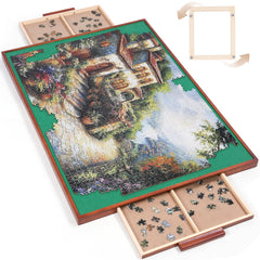 ITEFDTUTNE rotating puzzle board with drawers for easy sorting.