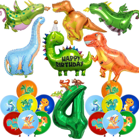 ITHKIRHO dinosaur birthday number 4 balloon for a bold backdrop