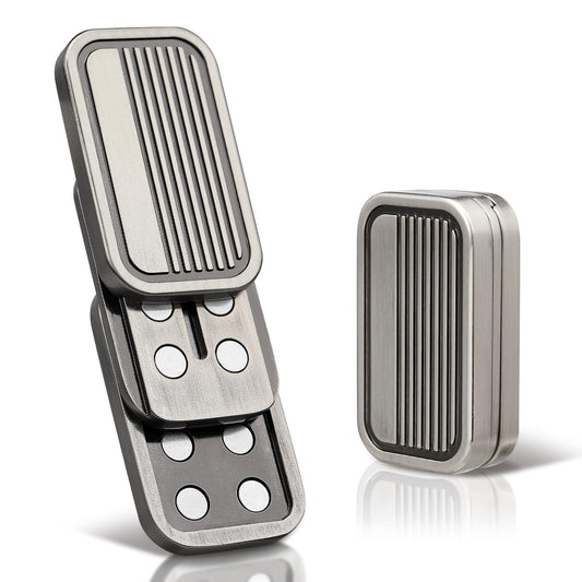 ITOKEY EDC metal fidget slider close-up highlighting stainless steel finish for tactile stress relief