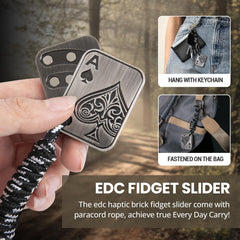 ITOKEY Ace of Spades metal fidget with magnetic beads for tactile focus.