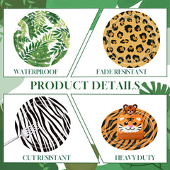 ITTEBISS leopard-print plate complements safari decor while enabling quick cleanup