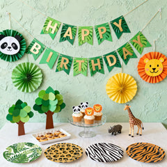 ITTEBISS jungle safari 7-inch plates pack with 48 pieces for easy planning