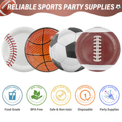 ITTEBISS soccer 7-inch plates vibrant designs for lively soccer party.