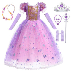 iTVTi Princess Purple Dress front view with sparkling sequins for festive play
