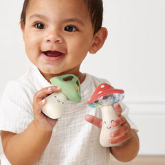Itzy Ritzy mini maracas featuring a jingle ball for lively sound and baby engagement