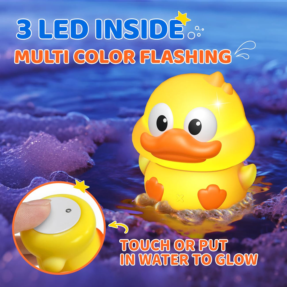 iValea glow bath toy chicken lights up for engaging bath routines