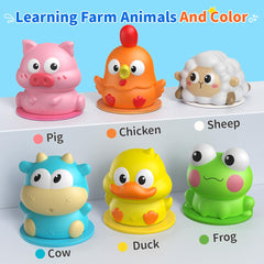 iValea glow bath toy frog lights up to stimulate curiosity