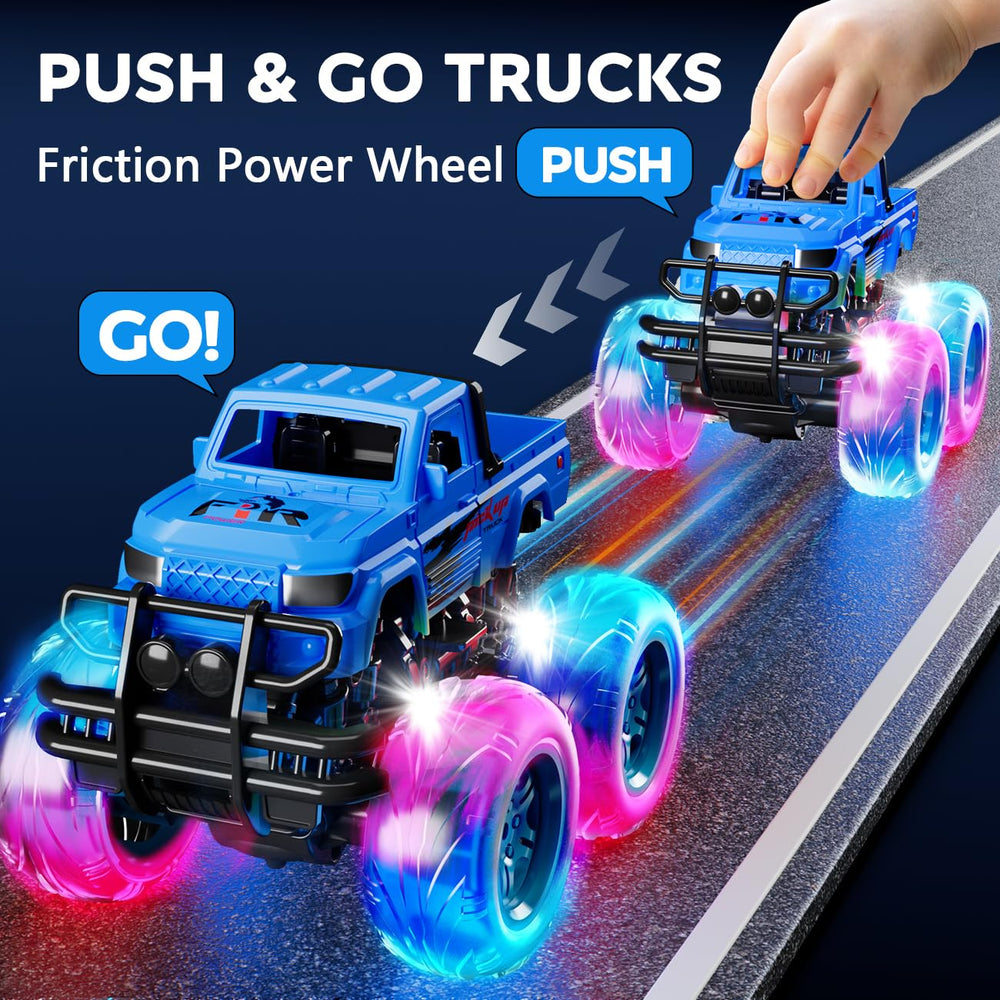 iValea Monster Trucks small-hands design offers easy grip and control.