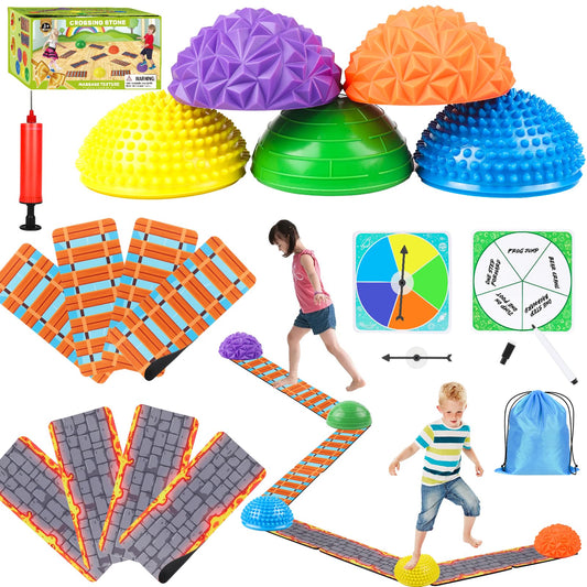 IVENRXIU stepping stones with textured balance ball for coordinated play