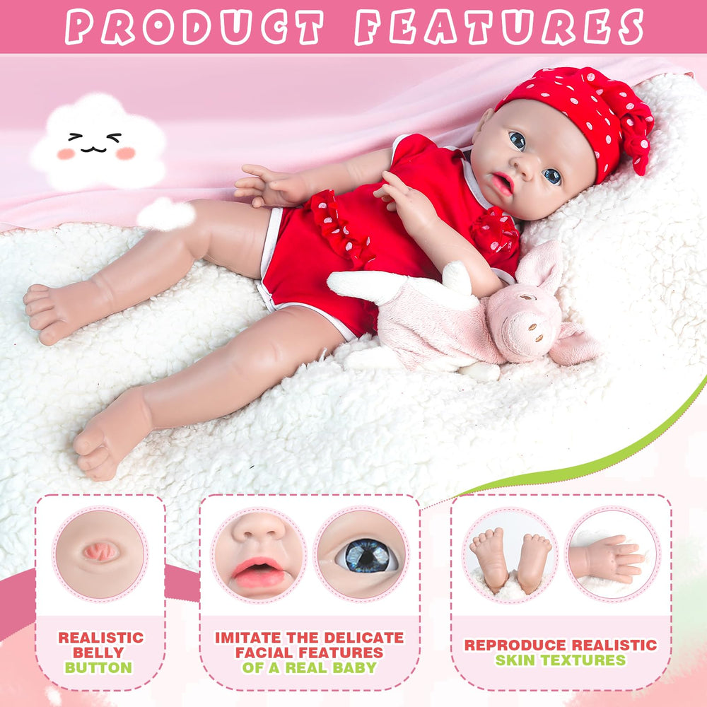 IVITA soft silicone head and limbs provide a gentle, lifelike touch