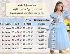 iTVTi dress size chart view for ages 3-8 and easy selection
