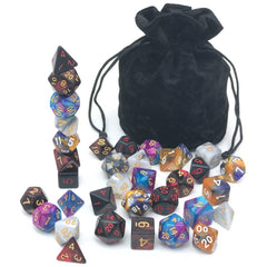 IvyFieldDice Blue and Gold dice set with pearled sheen for striking tables.