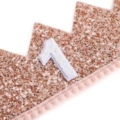 IVYRISE baby crown pink-gold elastic-band, comfortable wear for long celebrations