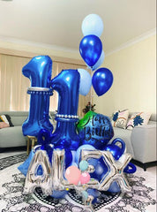 IWERP 11th birthday navy blue foil balloon for festive decor.