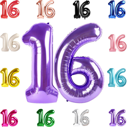 IWERP 16th birthday balloon, 40-inch purple, ideal for dramatic party entrances.